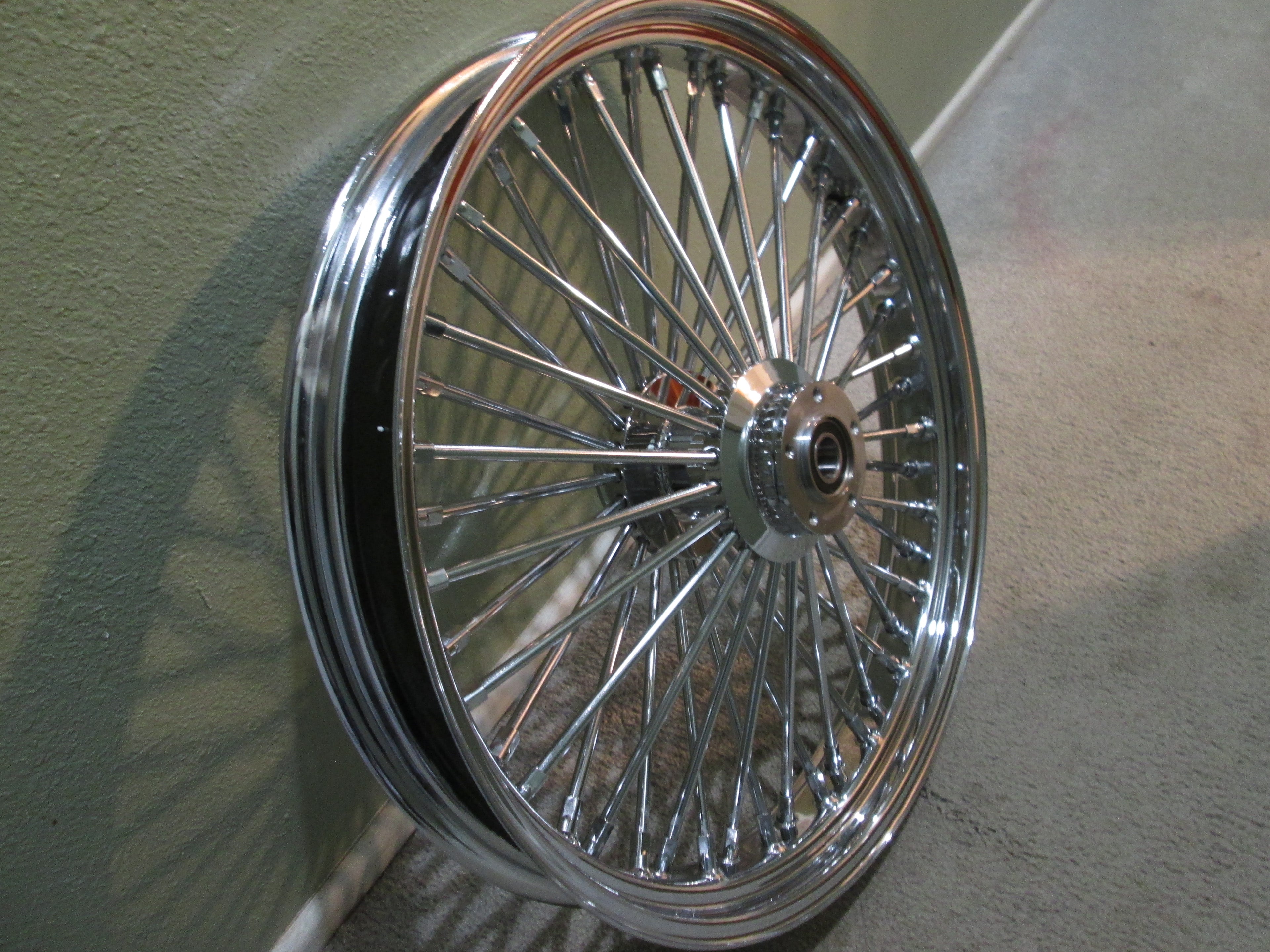 Harley fat Spoke rims Chromed 21"