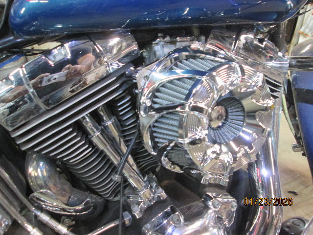 Harley Swirled Air Cleaner '99–2015 Models – Chrome