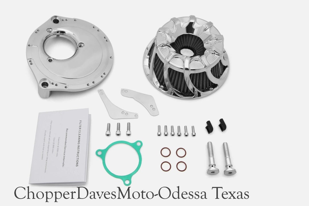 Harley Swirled Air Cleaner '99–2015 Models – Chrome